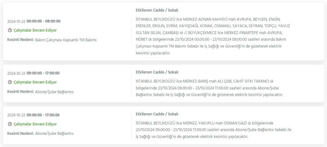 İstanbul'un 21 ilçesinde 8 saati bulacak elektrik kesintisi! Bu gece yarısından itibaren başlıyor 15